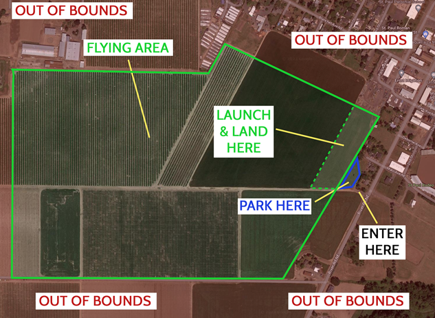 St. Paul flying boundaries — aerial view showing out-of-bounds areas