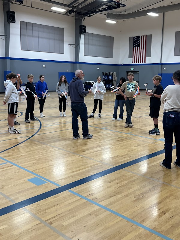 PASS pilot speaking with students